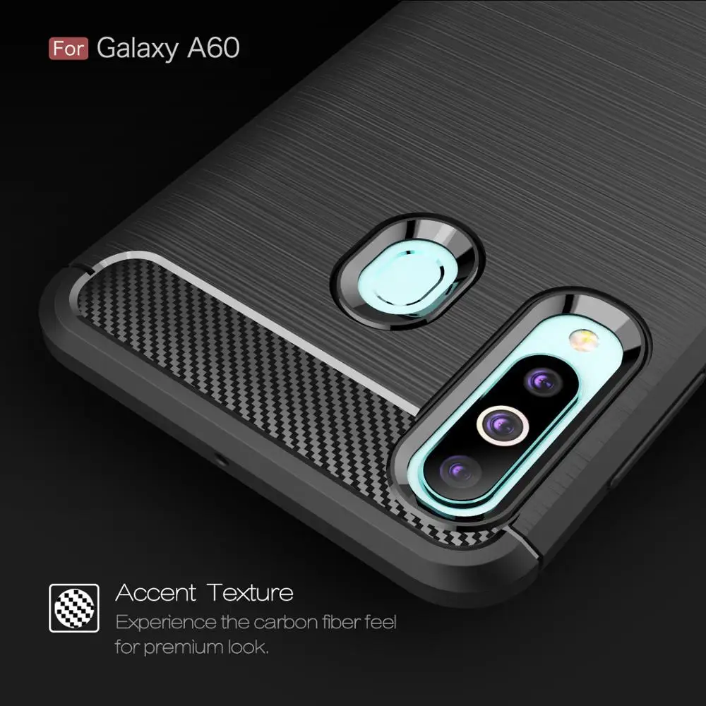 For Samsung Galaxy A60 Case Tough Bumper Carbon Fiber Case Cover Soft Silicone Coque On For Samsung A60 For Samsung Galaxy A60 Case Tough Bumper Carbon Fiber Case Cover Soft Silicone Coque On For Samsung A60