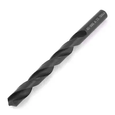 

HSS-CO 11.9mm Dia 2 Flutes Cutting Round Straight Shank Twist Drill Bit Black