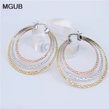 MGUB хип-хоп большие серьги-кольца, ювелирные изделия из нержавеющей стали, простой стиль, трендовые круглые серьги для женщин, подарок для нее LH420
