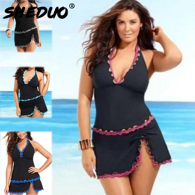 

Maillot De Bain Femme 2017 Sexy Women Swimwear Plus Size Bikinis Set Halter Swimsuit Dress Biquini Beach Push Up Bathing Suit