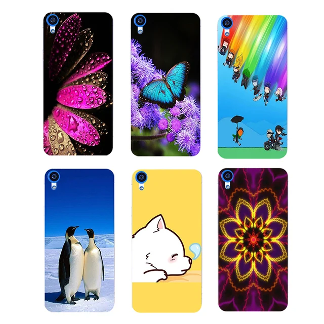 Cheap Patterned Case For Funda HTC Desire 820 Dual Sim 820G 820S Back Cover Flower Bear Cat Dog Printed Animal Hard Plastic Phone Case