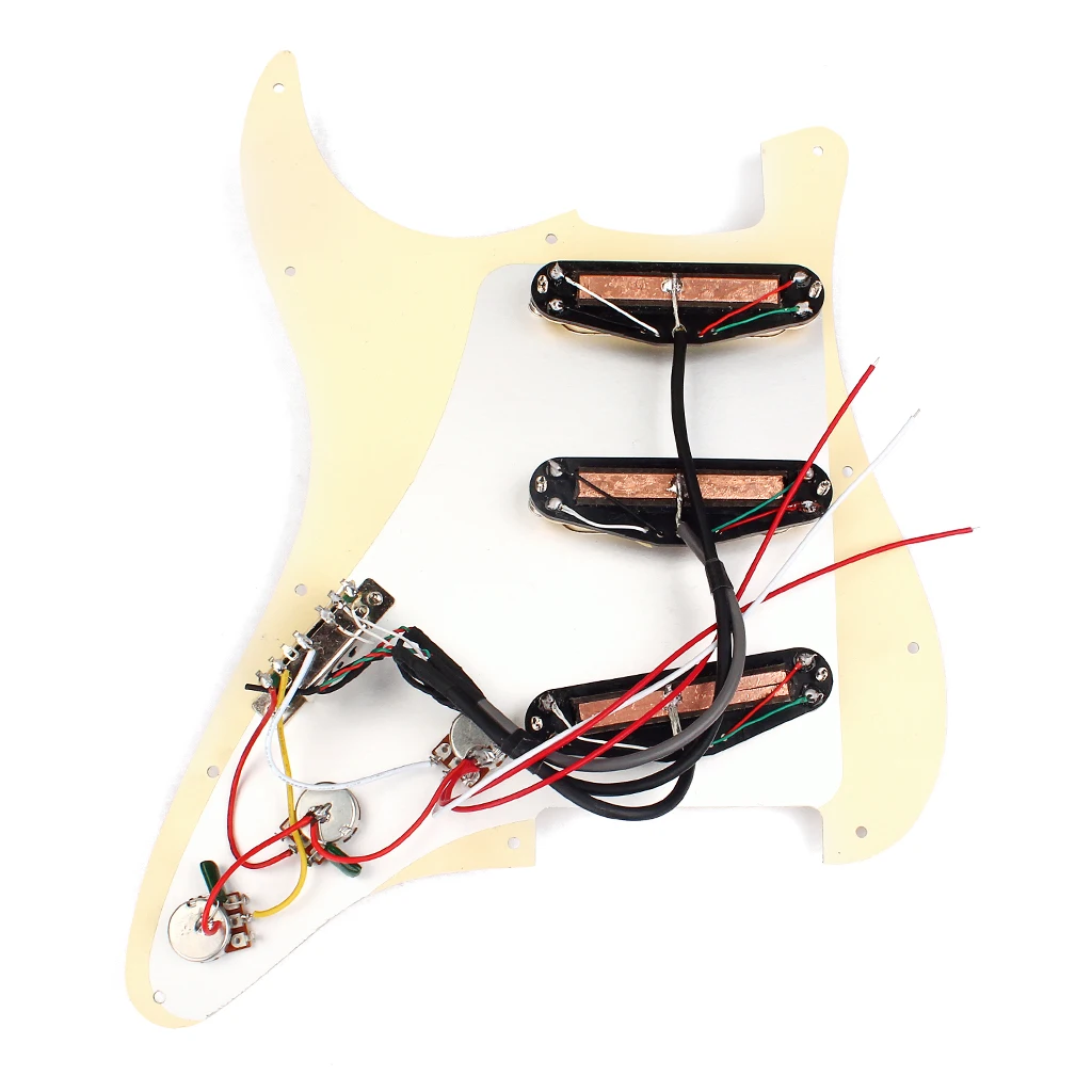 Prewired 3-ply Pickguard Scratchplate HHH for Fender Strat Electric Guitar