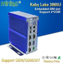 Minisys ультра компактный мини ПК промышленный kabylake 3865U Двухъядерный 2 Intel Nic Windows 10 компьютер с 4 com-портами поддержка 3g/4G