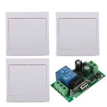 AC 220V 10A Relay Wireless Remote Control Switch 3PCS Wall Panel Remote Transmitter Hall Bedroom Ceiling Lights Wall Lamps New