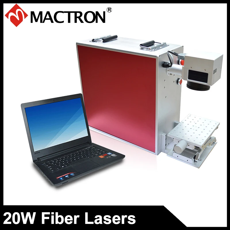 

Mactron Brand 20W Optical Fiber Laser Marking Machine For Marking Keychain, PCB,Jewellery, Finger Rings, Animal Ear Tag