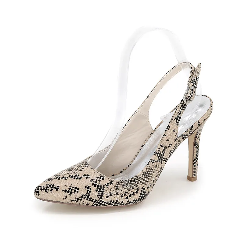OnnPnnQ High Heels Snakeskin Shoes Women Pointed Toe Back Buckle Strap Evening Prom Party Dress Pumps OnnPnnQ High Heels Snakeskin Shoes Women Pointed Toe Back Buckle Strap Evening Prom Party Dress Pumps