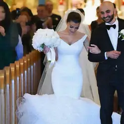2019 арабский удивительный с плеча Русалка свадебное платье v-образным вырезом Свадебные платья Vestido De Novia