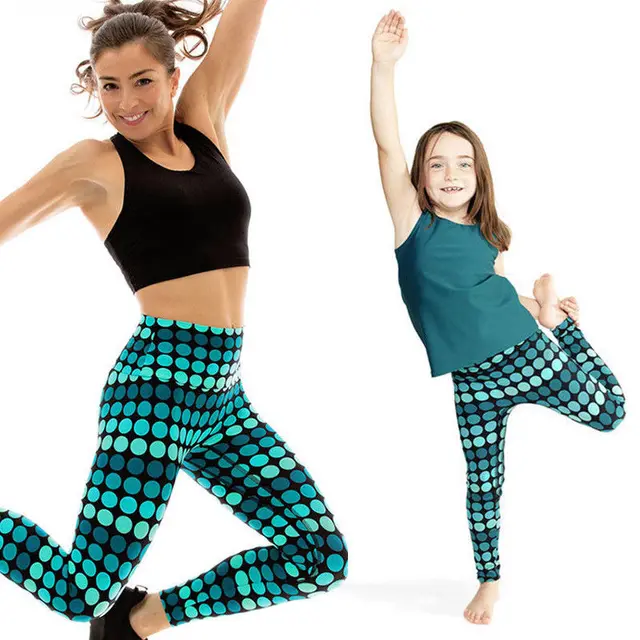 2017 Brand New Yoga Pants Kid Girl Women Family Stretch Gym Clothes