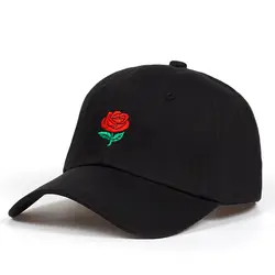 Роза вышивка бейсболка женщины Регулируемая Snapback Кепки мужские хлопок Роза папа шляпа хип-хоп шляпа Шапки путешествие козырек Шапки