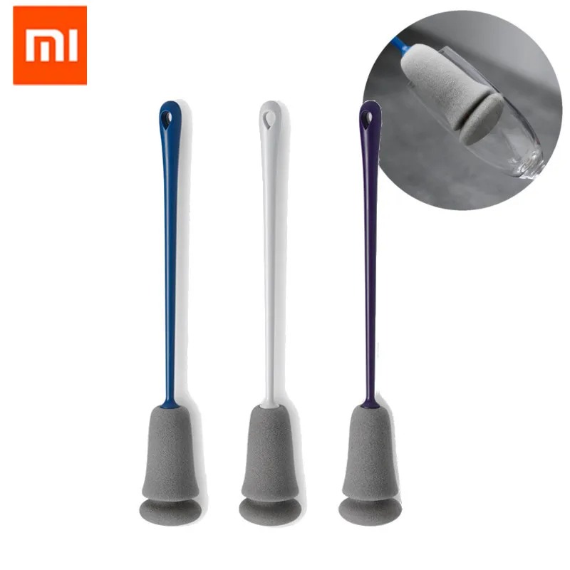 

XIAOMI mijia KIS SKISS FISH 3PCS Sponge Cup Brush Long Handle Replaceable Kitchen Cleaning Tool Soft Sponge Brush