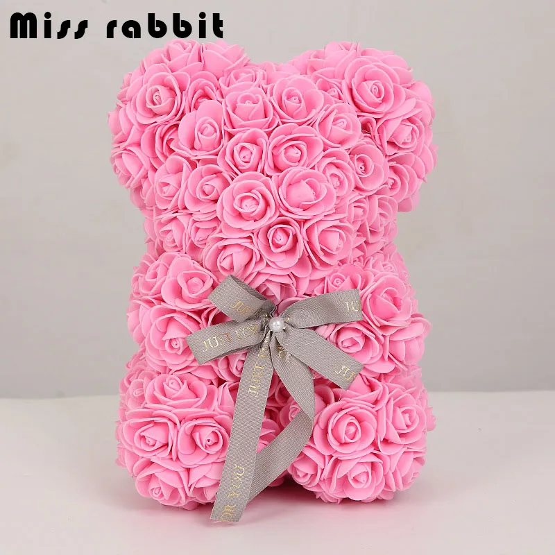 

Wholesale Cheap Teddy Rose Bear 25cm Wedding Decoration Artificial Heart Flower BearRomantic Valentines Day Birthday Gift