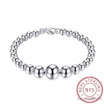 

925 Sterling Silver Beads Cross Chain Bracelet For Women Girls Jewelry Bracelet Barefoot Tobillera Chaine De Cheville
