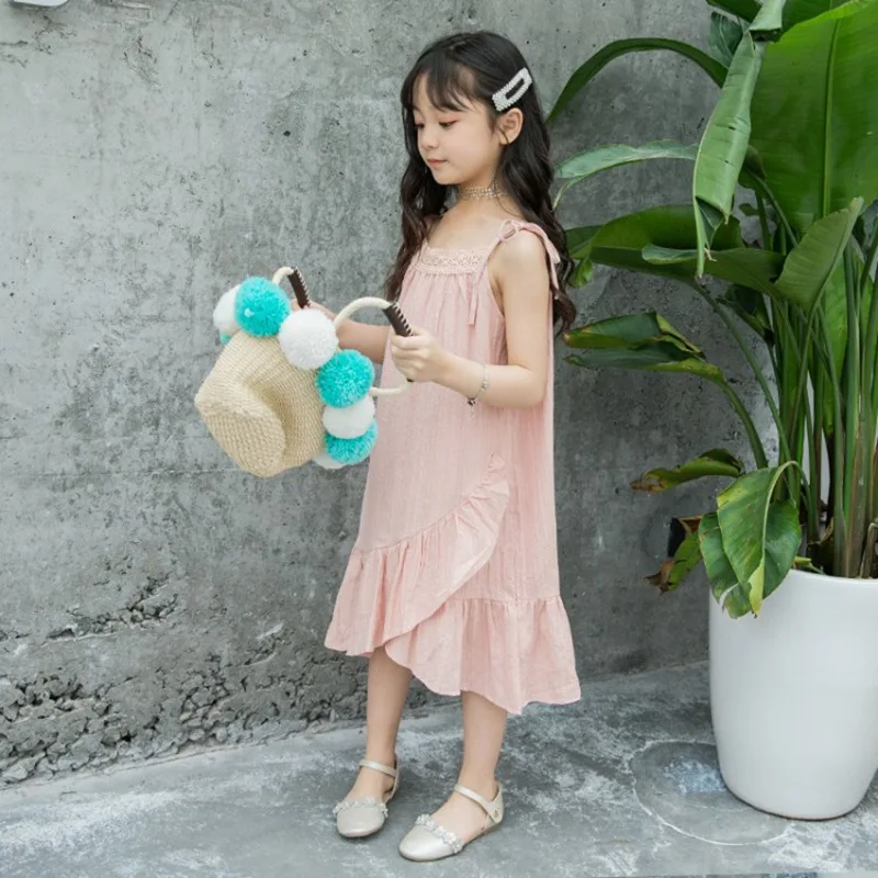 CROAL CHERIE A-Line Dresses Summer Children Clothes Toddler Girls Dress Baby Cotton Sleeveless Pink Ruffle Princess Dress  (7)