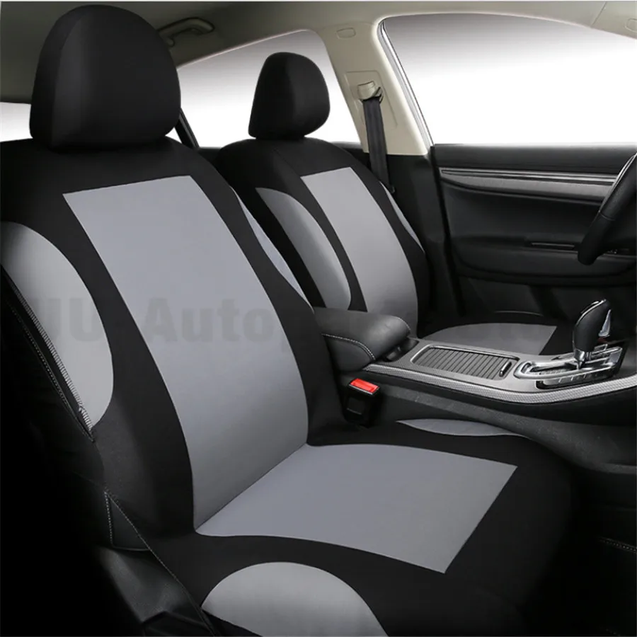 

Universal Gray Car Seat Covers Set (Front +Rear) Seats Headrests Free Shipping