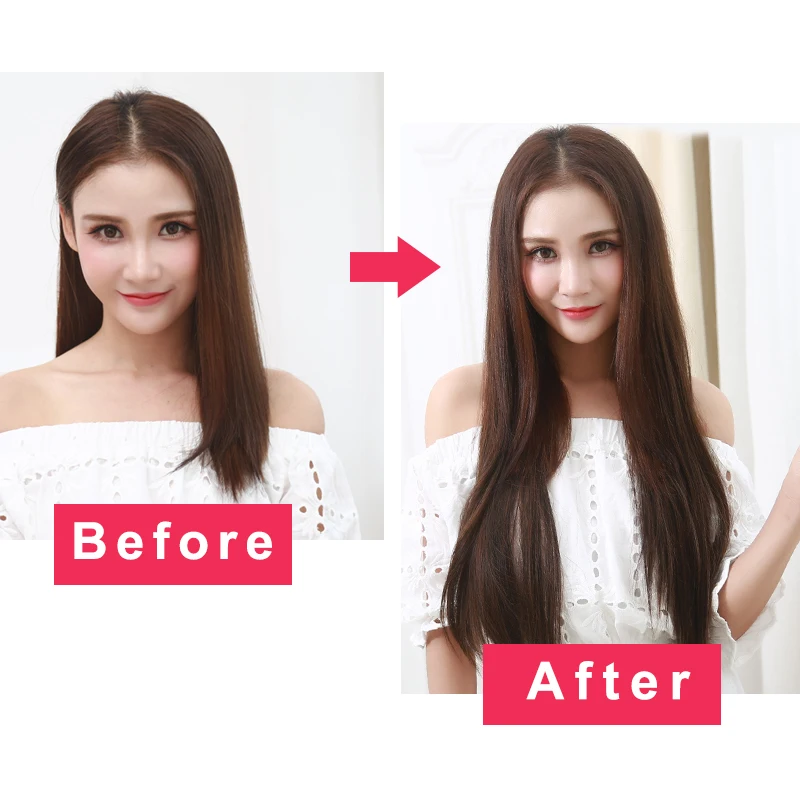 Half Wig Clip In Synthetic U Part 3 4 Long Straight 28 Thick Hair