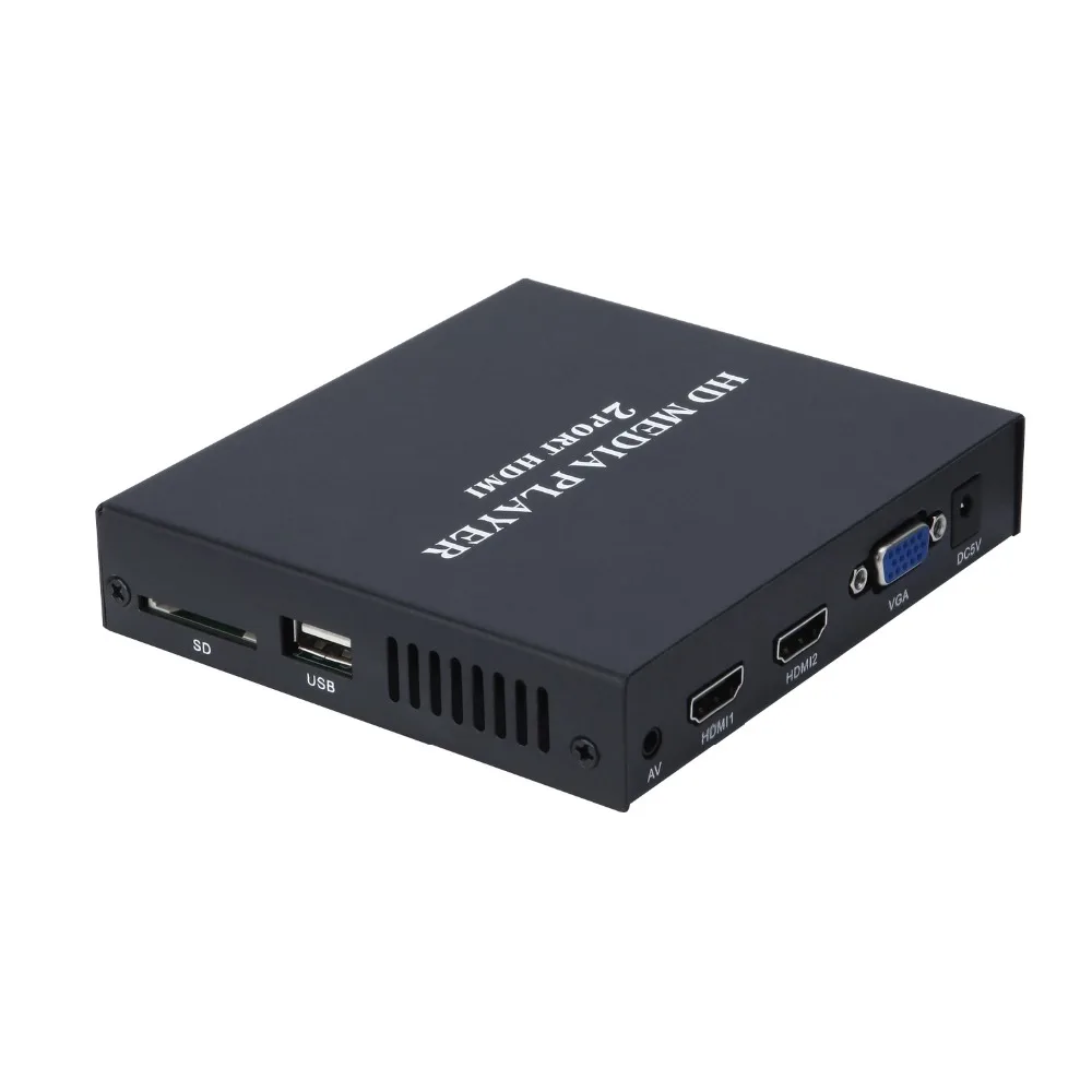 Новое поступление JEDX MP026 2 порта HDMI/VGA/AV HDMI 1080P Full HD медиаплеер USB/SD Поддержка автоматического воспроизведения Функция переключения времени