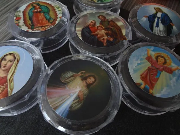 

12PCS transparent plastic box Rosary Catholic cross box icon image box 6*2cm