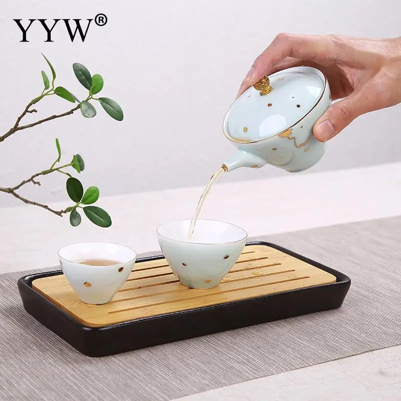  Tea Set 2 Colors Pattern White Celadon Teapot Milk Oolong Tea Cup Elegant Mug Gift Home Kitchen Tea - 33034370447