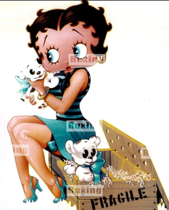 5D DIY Алмазная вышивка Betty Boop мультфильм Алмазная картина вышивка крестиком полное Винтажное кольцо мозаика украшение дома - Цвет: 3