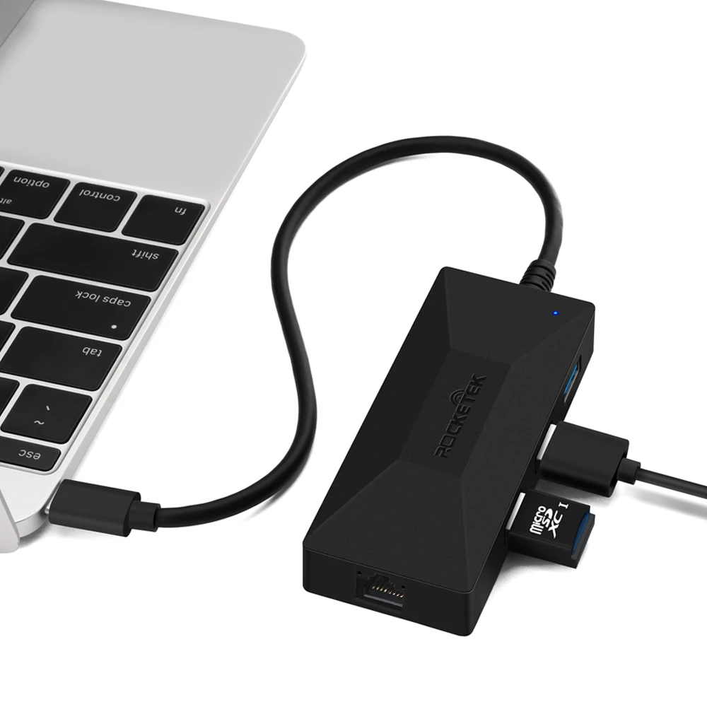 Rocketek type-C USB type c гигабитный Ethernet адаптер 1000 Мбит/с концентратор 3,0 Lan Проводная сетевая карта Rj45 порт USB разветвитель для компьютера