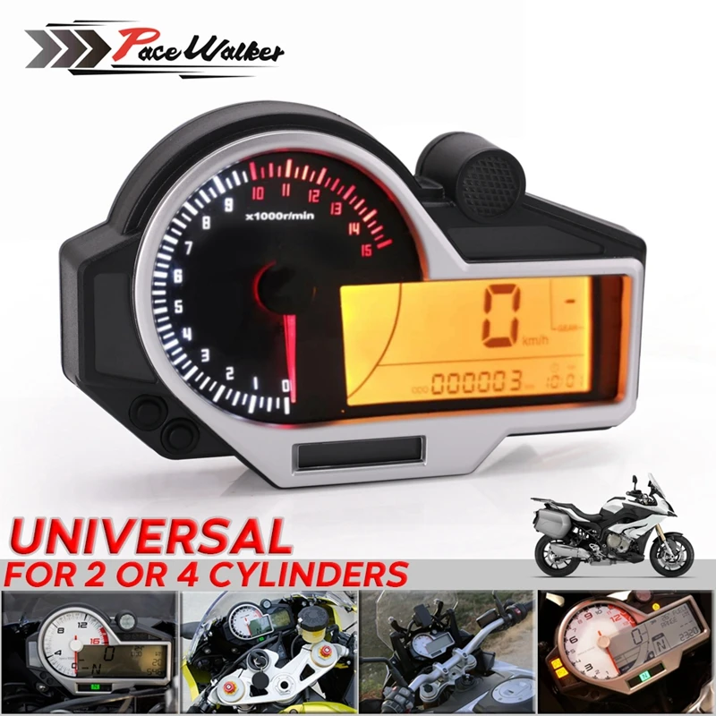 

Universal For 1,2,4 Cylinders Motorcycle Odometer Tachometer ATV LCD Digital Speedometer Odometer For BMW KAWASAKI SUZUKI HONDA