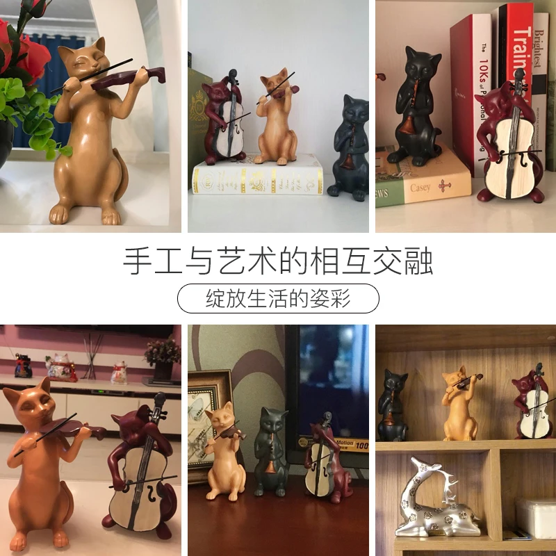 الإبداعي النمط الأوروبي غرفة المعيشة تلفزيون المفروشات ديكورات خزانة نوم القط الراتنج الحرف الإبداعي النمط الأوروبي غرفة المعيشة تلفزيون المفروشات ديكورات خزانة نوم القط الراتنج الحرف