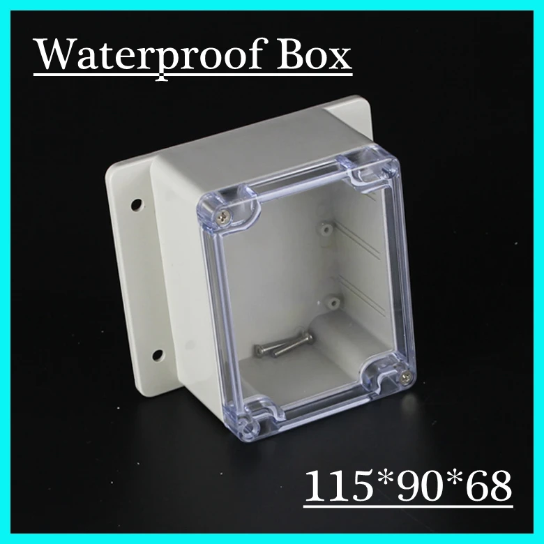 

(1 piece/lot) 115*90*68mm Clear ABS Plastic IP65 Waterproof Enclosure PVC Junction Box Electronic Project Instrument Case