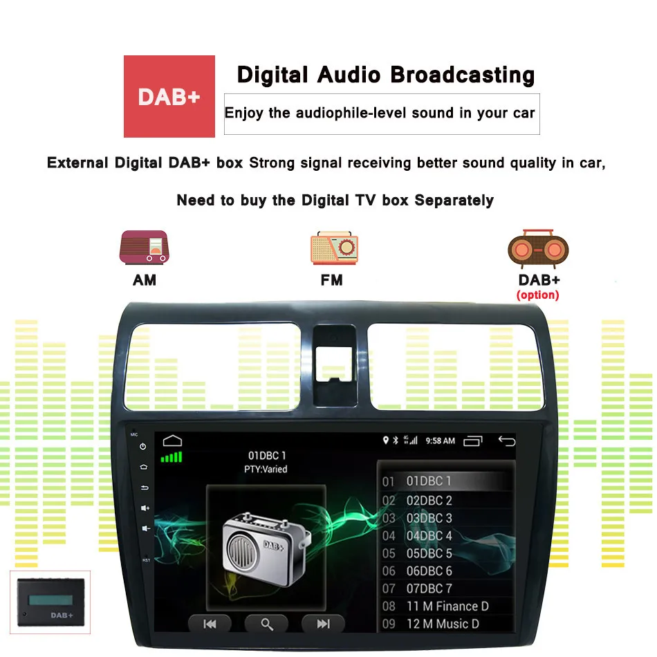Discount 10.2" Android 9.0 Car GPS Player Navi for Suzuki Swift 2005-2010 with 4G+64G Octa Core No DVD Car Radio Multimedia SD Navigation 5