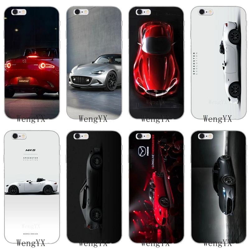 

luxury Sports car mazda mx5 miata bp Slim silicone Soft phone case For iPhone 4 4s 5 5s 5c SE 6 6s plus 7 7plus 8 8plus X
