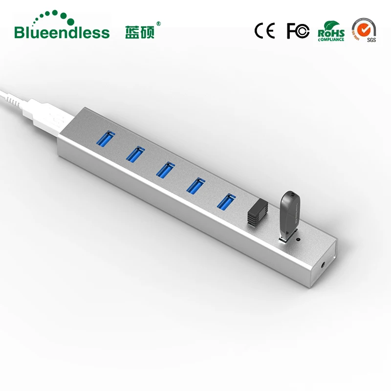 

High Speed 7 Ports USB 3.0 Hub Portable Aluminum USB Hub Splitter 60 cm length cable for Macbook Air PC Laptop notebook