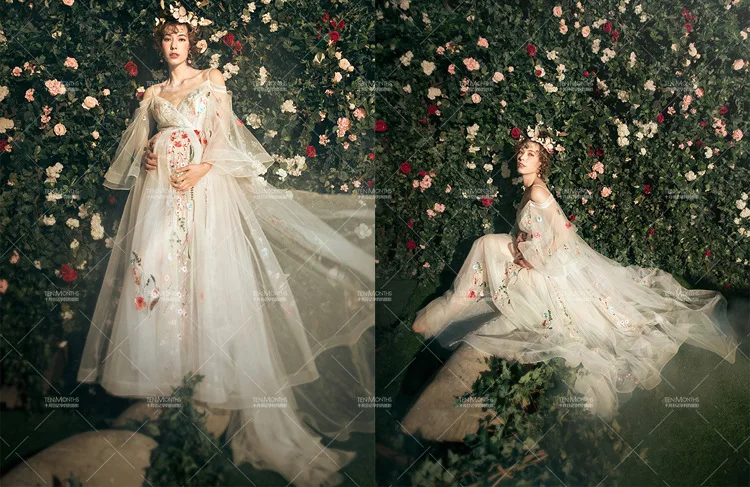 Maternity Dresses Maternity Dresses Photo Shoot Wedding Dress Maternity Clothes For Pregnant Women Photography Props H196   