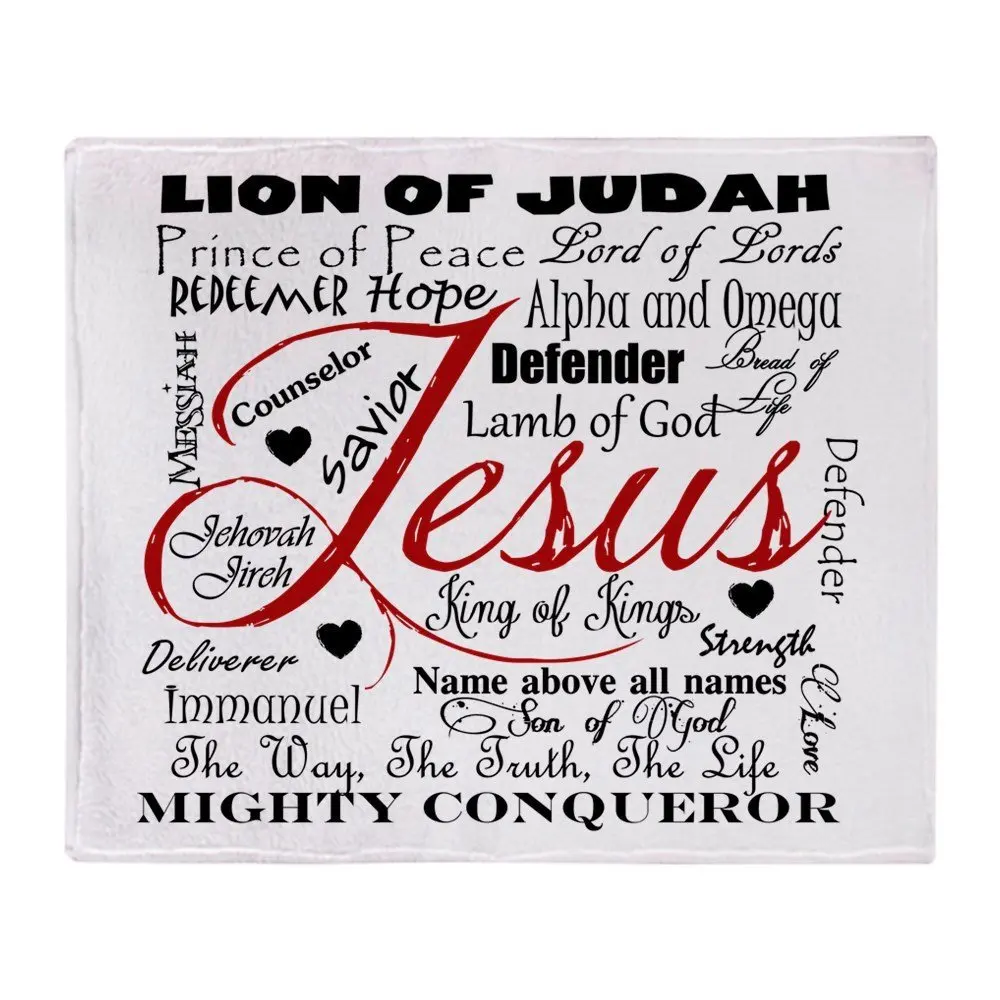 The Name Of Jesus Soft Coral Fleece Fabric Throw Blanket Sofa Bed