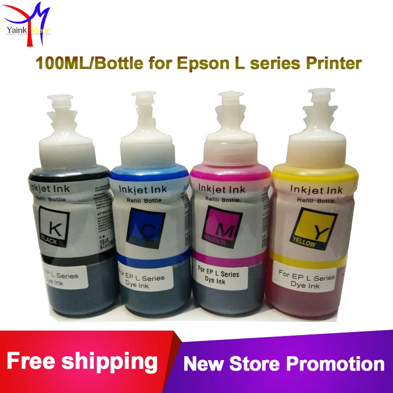 4 вида цветов 100 мл набор для наполнения чернил epson Tinta L800 l200/l100/l355/l366 чернилами с