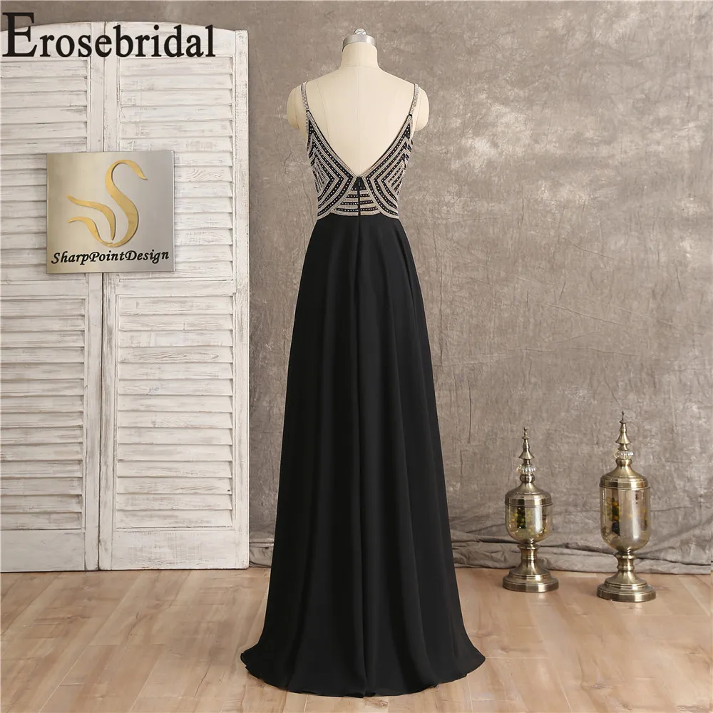 black chiffon evening dress