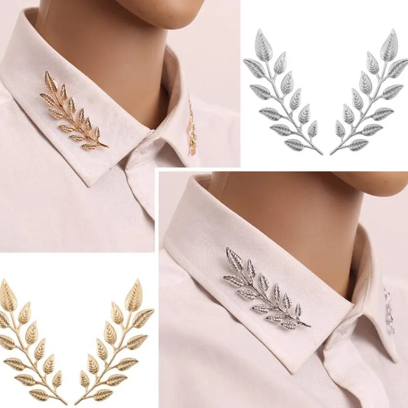

SMJEL Trendy Brooch Jewelry Exquisite Tree Leaf Pins Brooches For Women Leaves Brooch Pin Gold Silver Plant Collar Needle Broche