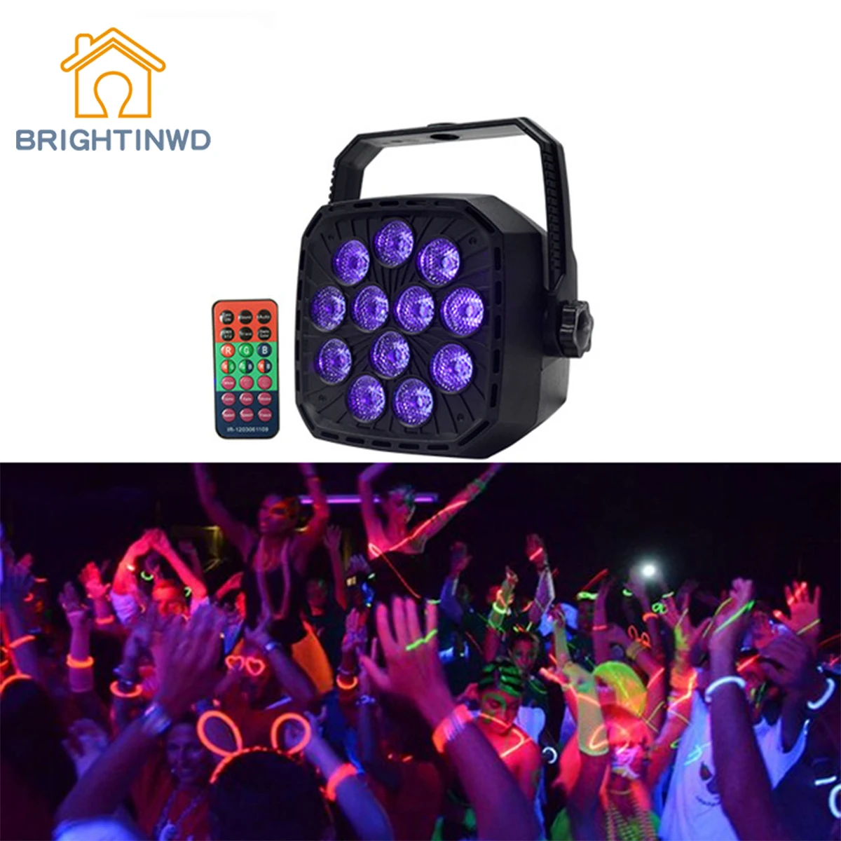 

BRIGHTINWD UV Led Stage Light Disco Light Ball with DMX 512 12W Stage Lighting Effect Lights Stage Lamp for Dj Bar Party KTV