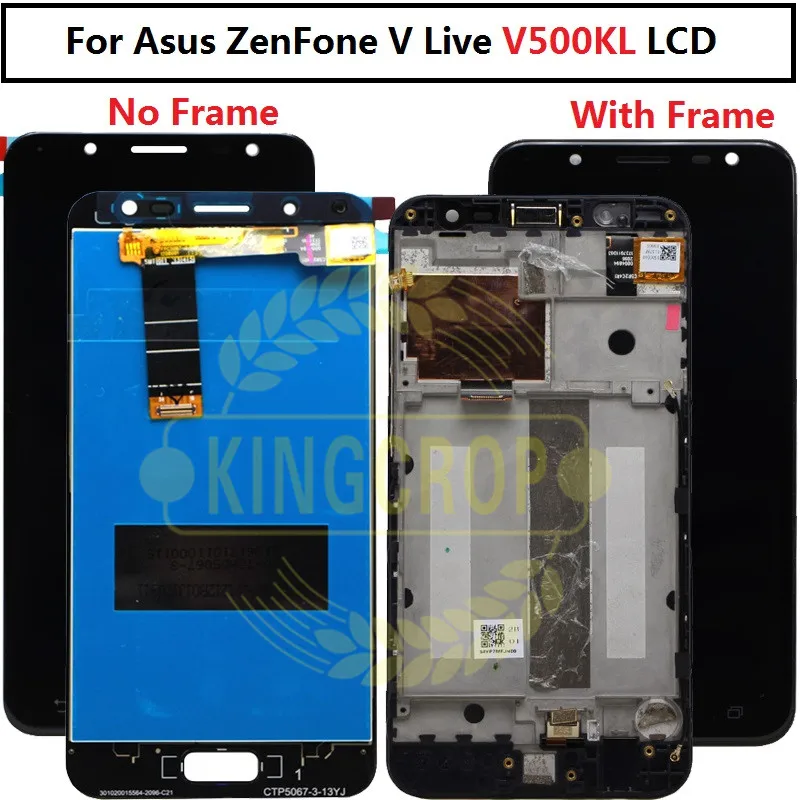 

5.0 inch For Asus ZenFone V Live V500KL LCD Display Digitizer Touch Panel Screen Assembly For Asus V500KL LCD with frame