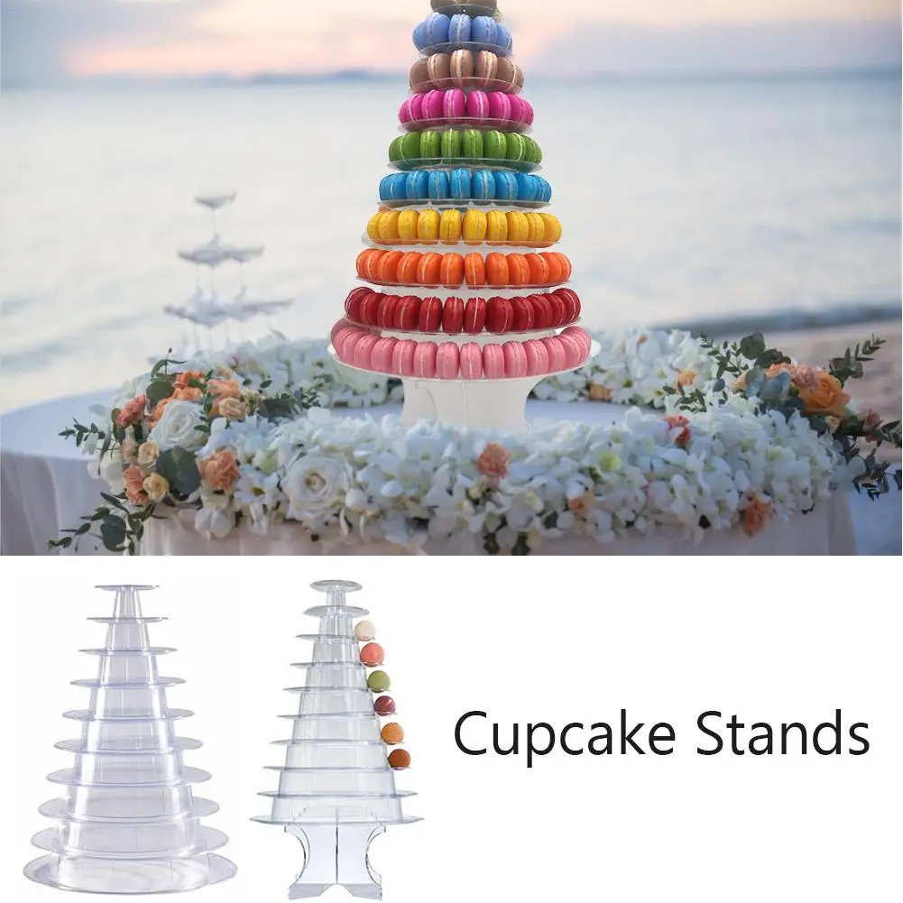 

10 Tiers Round Macaron Tower Stand Cake Display Rack For Wedding Birthday Decor