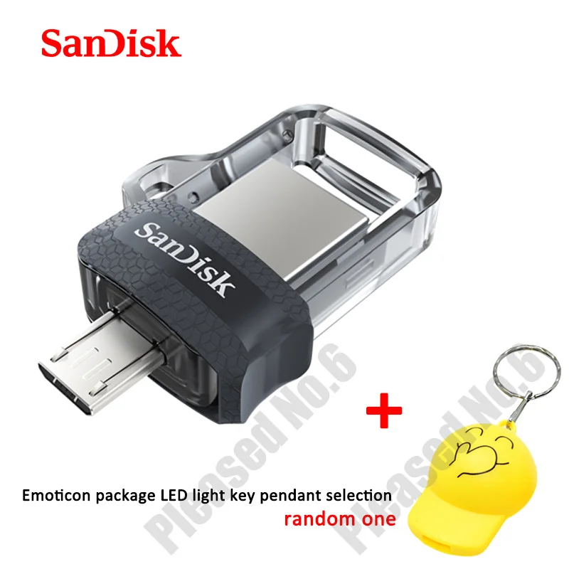 sandisk sdd3 экстремально высокая скорость 150 м/с флеш-накопитель 64 Гб OTG USB3.0 двойной OTG USB флэш-накопитель 64 ГБ - Цвет: SDDD3 black-LED