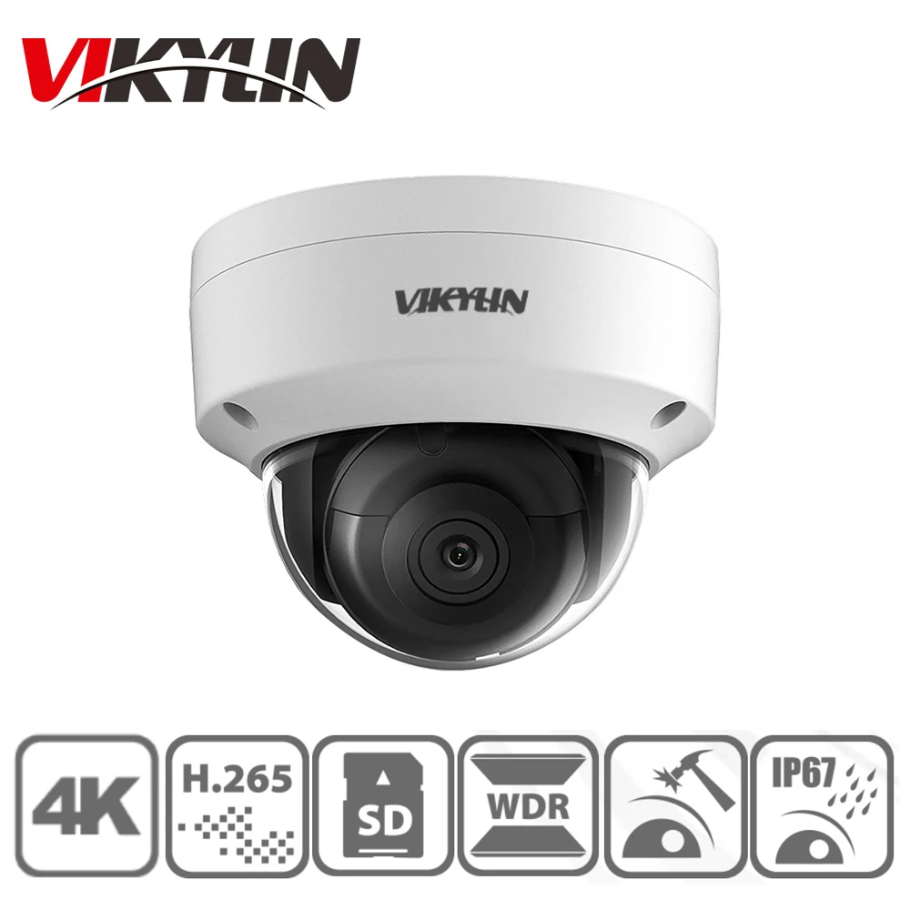 

VIKYLIN IP Camera 8MP Network IR Security Dome Camera H.265+ SD Card Slot POE Audio Alarm From HIK DS-2CD2185FWD-I