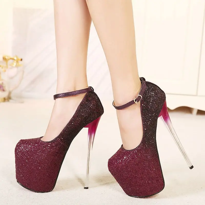red bottom platform shoes