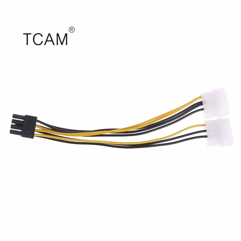 2x 4 контактный кабель адаптер питания Molex LP4 для 8 контактной видеокарты PCI Express ATX