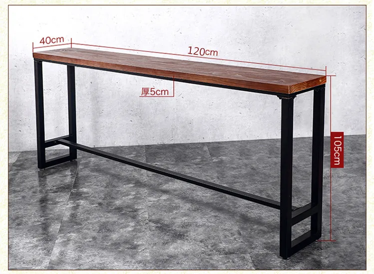 Современный деревянный металлический высокий барный стол, простой домашний журнальный барный столик на стенке, боковые высокие барные столы