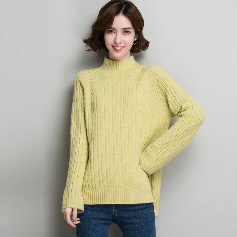 #^Special Price Brand Fall Winter New Casual Irregular Slit Solid Color Sweater Women Sweater Loose Thicken Bottoming Knit Sweater Pullovers