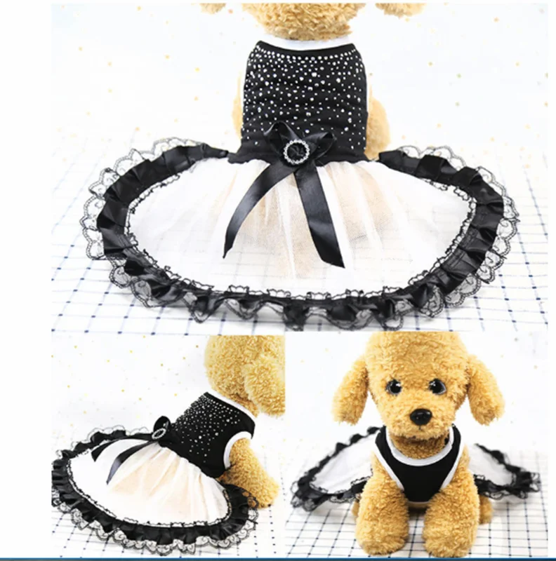 Платье-пачка для собак, кружевное платье, милая одежда принцессы для питомцев, кошек, вечерние платья для собак