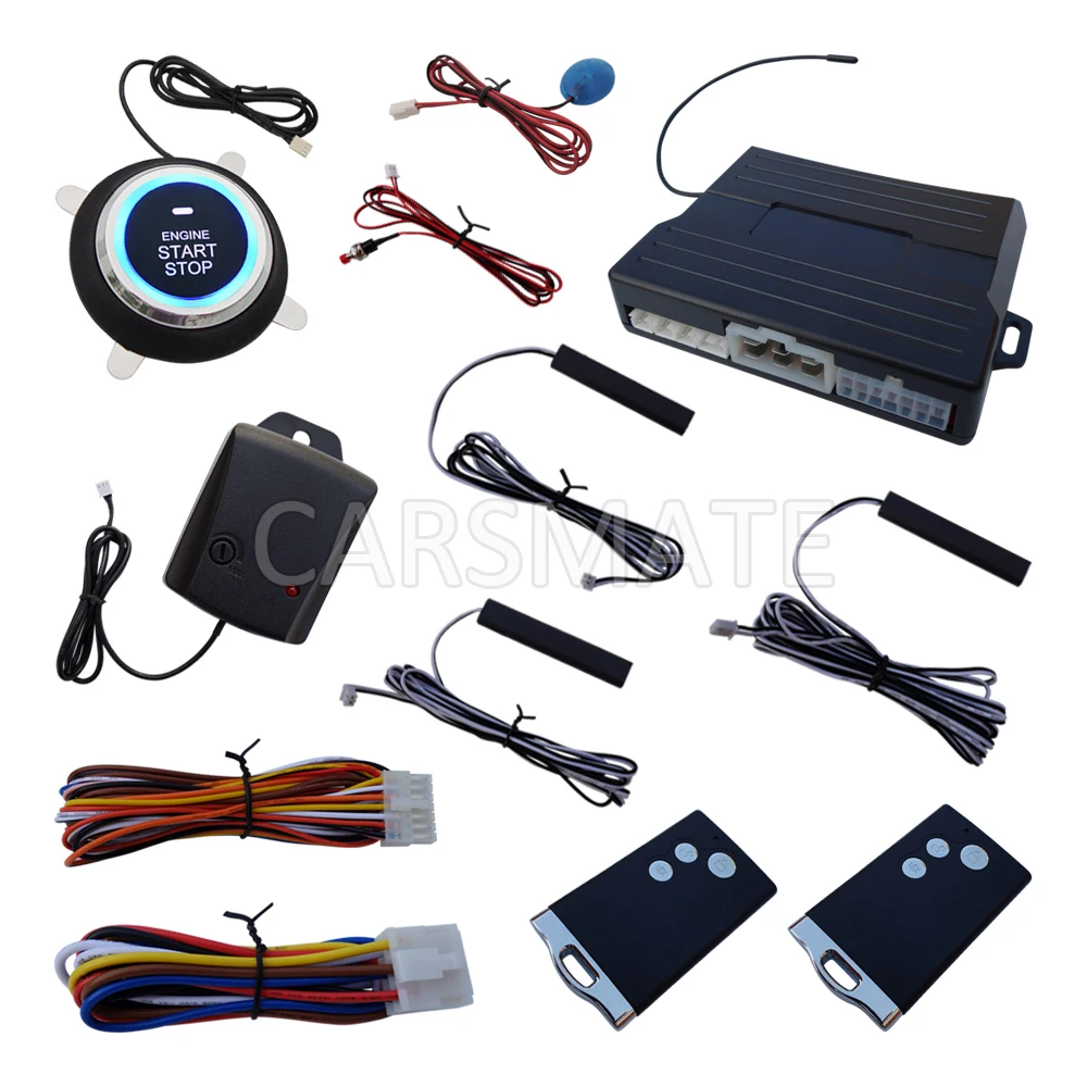 

Rolling Code Smart PKE Car Alarm System Remote Engine Start Push Start Automatic Owner Identify Vibration Alarm Shock Sensor