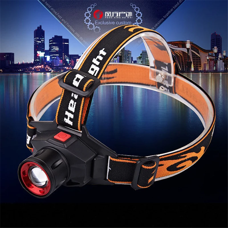 

LED headlight outdoor built-in lithium battery charging light miner's lamp rotating zoom CREE Q5 XPE hunt fishing for campping