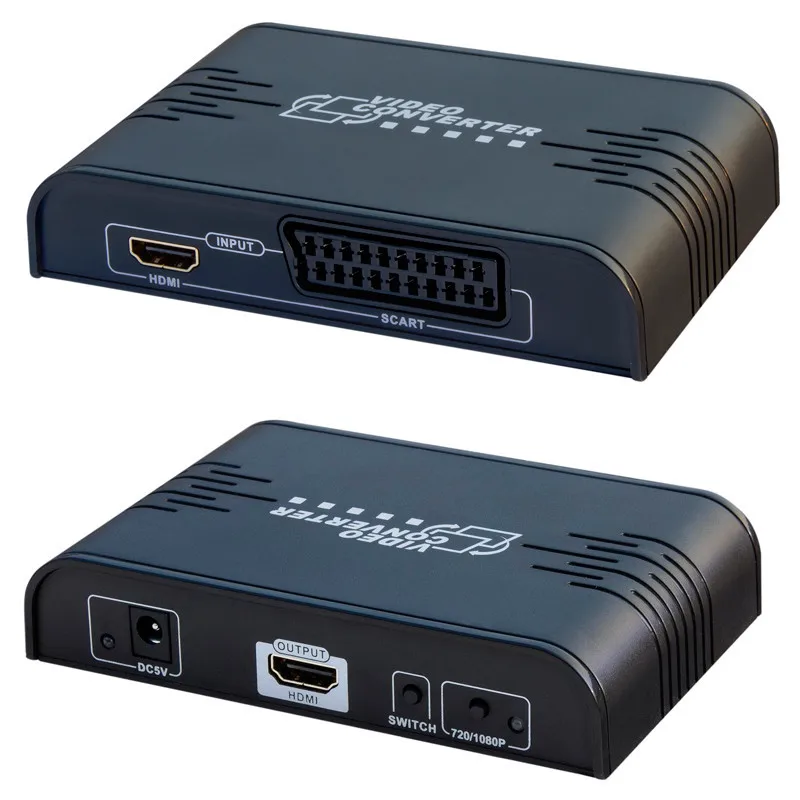 PAL/NTSC SCART/HDMI преобразователь видеосигнала HDMI коробка 720 P 1080 P скалер с 3,5 мм и коаксиальный аудио выход для игровых консолей DVD