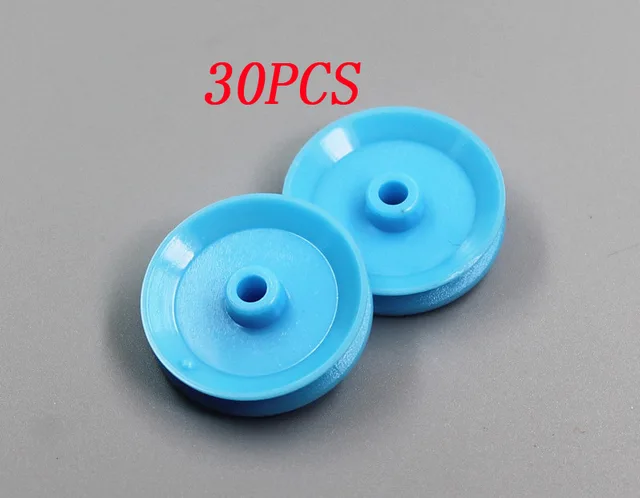 Cheap 30PCS/LOT Pulley Dia 29mm Aperture 3.9mm Plastic Wheel Tires Flywheel Concave Wheels Static Pully DIY Spare Parts for RC Model