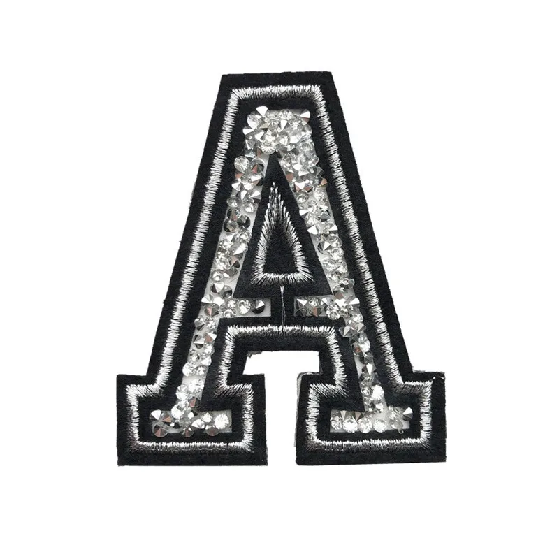 Буквы горячей фиксации горный хрусталь для аппликации, шитья железом на значки алфавита вышитые аппликации черный для заклепки для джинсов шляпа футболка DIY